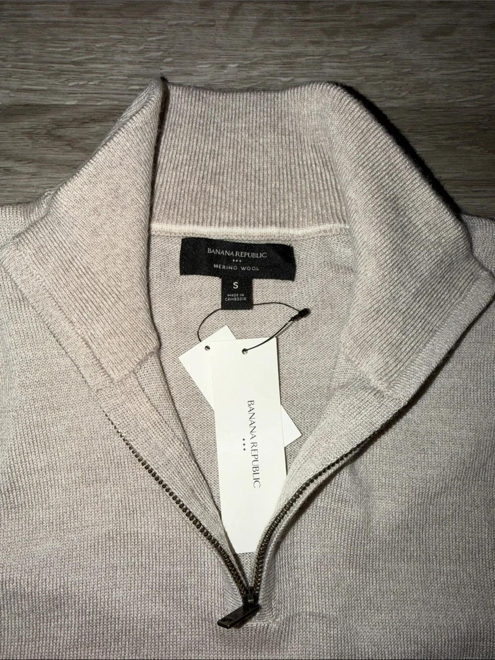 banana republic merino quarter zip sweater